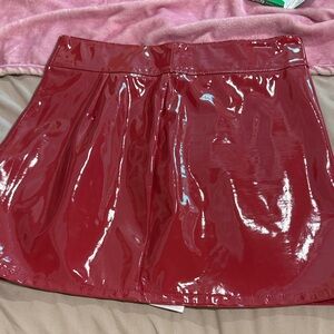 G by Guess Patent Faux-Leather Red Mini Skirt